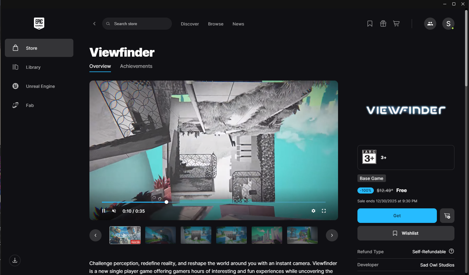 click get button and confirm order Viewfinder game