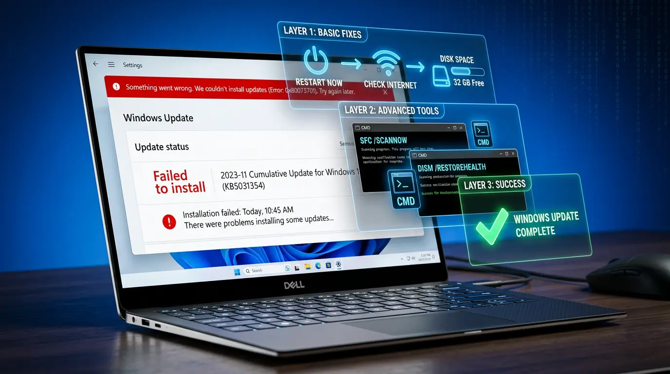 Windows 11/10 Update Failed Error Fix: Complete Step-by-Step Guide Image