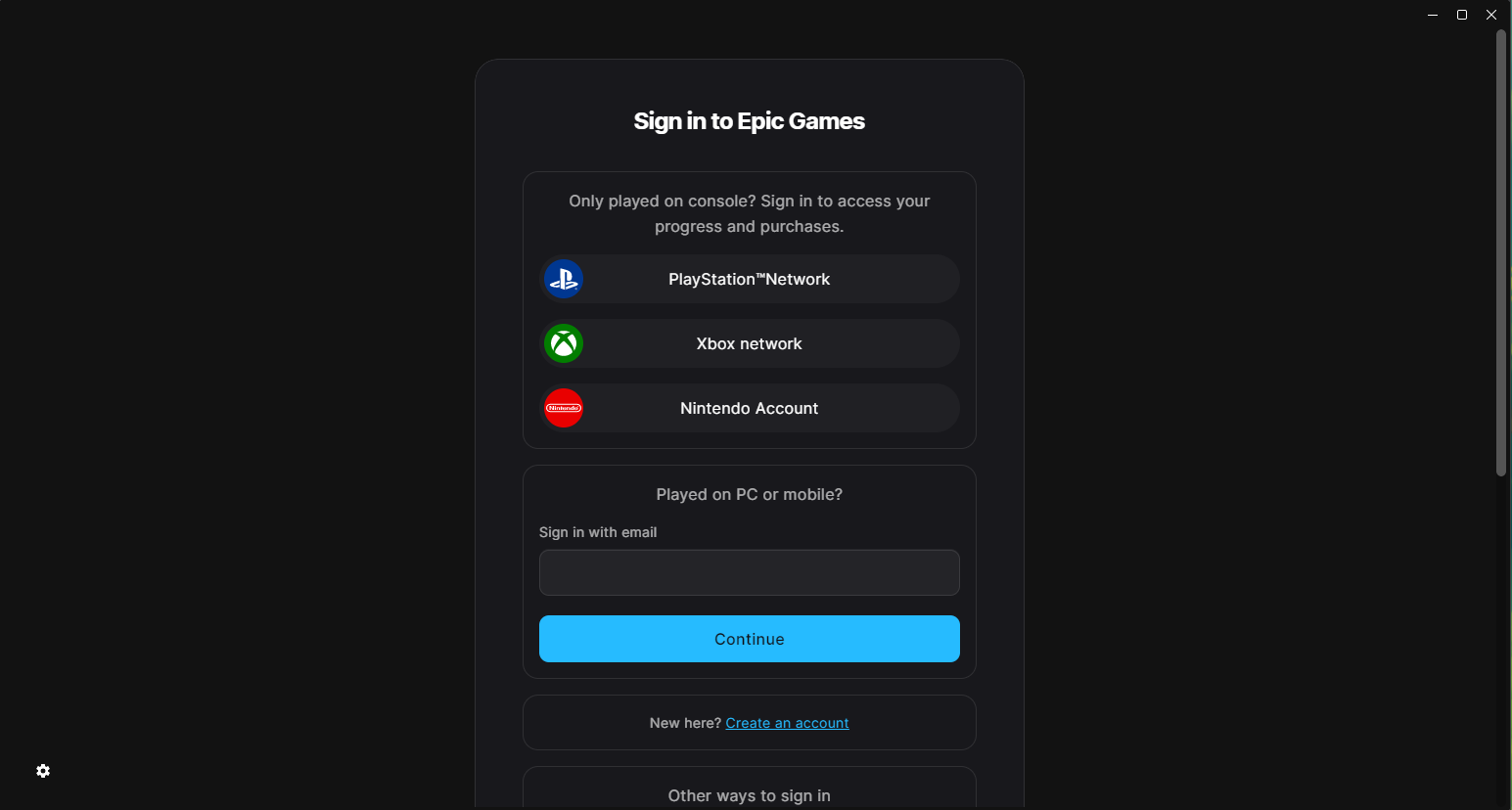 login epic game launcher